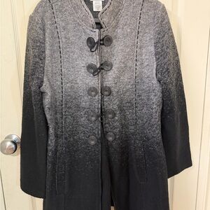 Soft Surroundings Charcoal Wool Blend Coat
